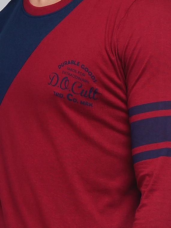maroon cotton cut & sew t-shirt - 15314496 - Zoom Image - 4