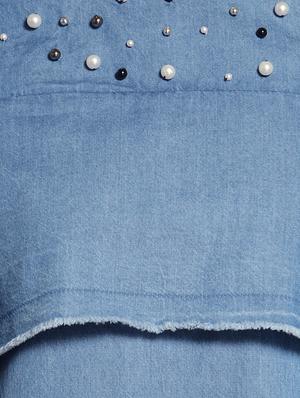 raw edge pearl embellished dress - 15315482 - Standard Image - 4