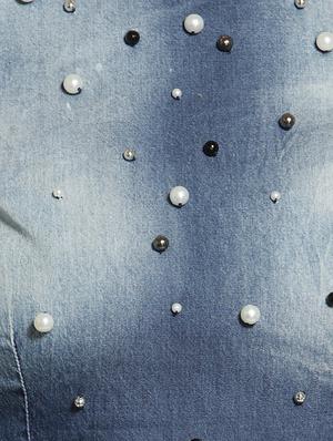 cold shoulder embellished denim dress - 15315498 - Standard Image - 4