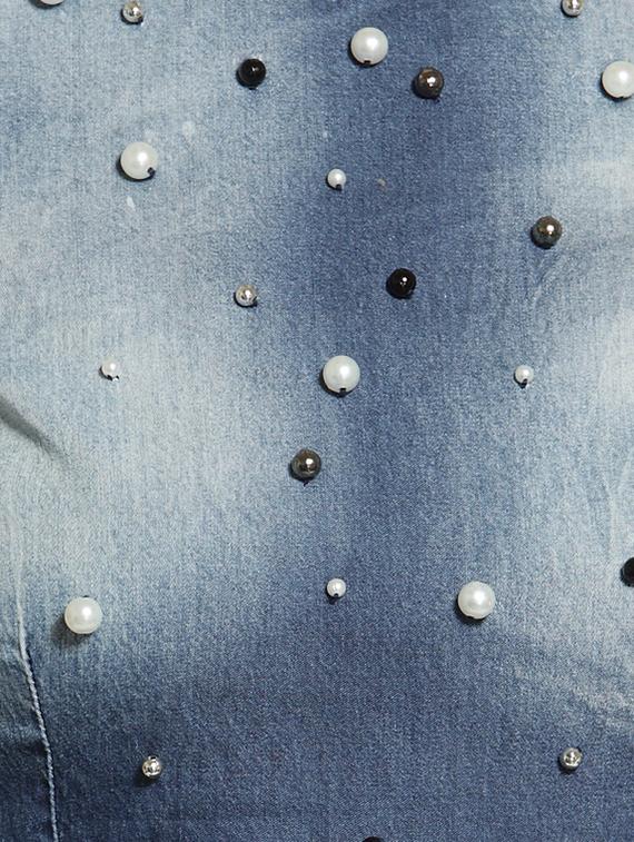 cold shoulder embellished denim dress - 15315498 - Zoom Image - 4