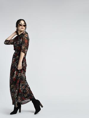 floral boat neck maxi dress - 15316350 - Standard Image - 4