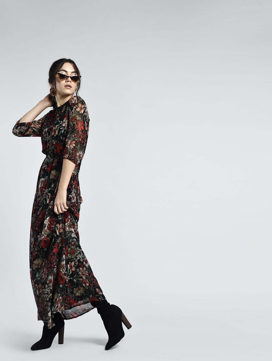 floral boat neck maxi dress - 15316350 - Zoom Image - 4