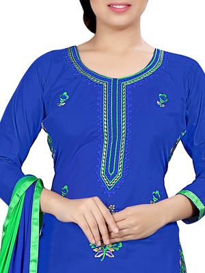 embroidered semi-stitched suit - 15317117 - Standard Image - 4