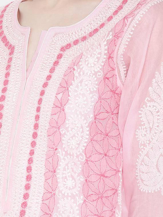 straight chikankari kurta - 15318322 - Zoom Image - 4