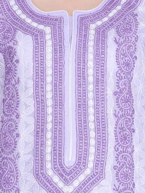 straight chikankari kurta - 15318324 - Standard Image - 4
