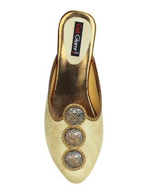 beige faux leather slip on jutis & mojaris - 15318637 - Standard Image - 4