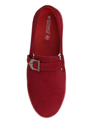 maroon suede casual slipon - 15318848 - Standard Image - 4