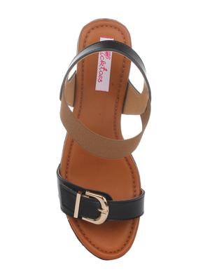 black faux leather back strap sandals - 15318880 - Standard Image - 4