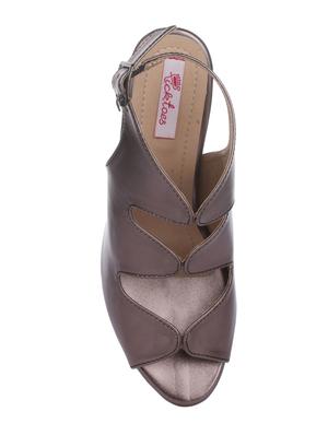 grey faux leather back strap sandals - 15318886 - Standard Image - 4