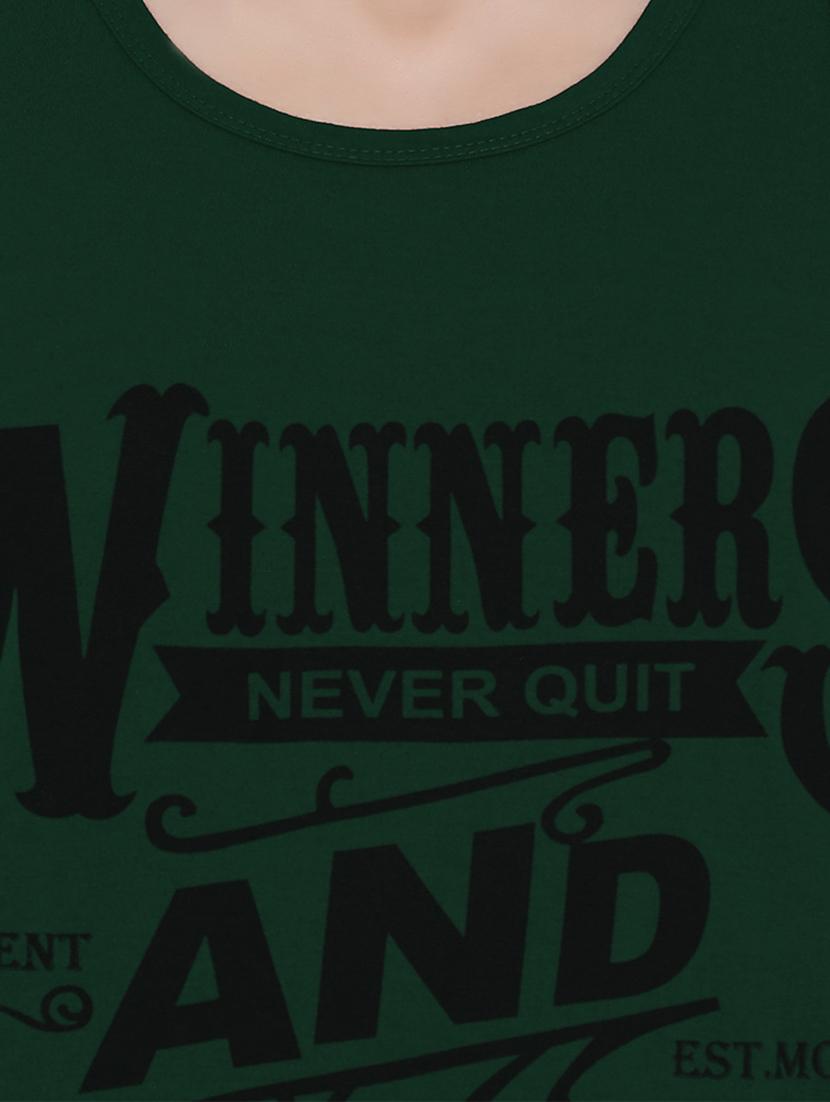 green cotton front print t-shirt - 15320641 - Zoom Image - 4