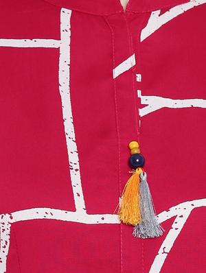 flared abstract print kurta - 15323096 - Standard Image - 4