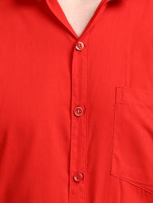 red cotton casual shirt - 15323338 - Standard Image - 4