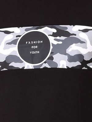 black cotton chest print tshirt - 15323470 - Standard Image - 4