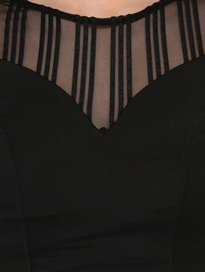 striped mesh detail cap sleeved top - 15324090 - Standard Image - 4