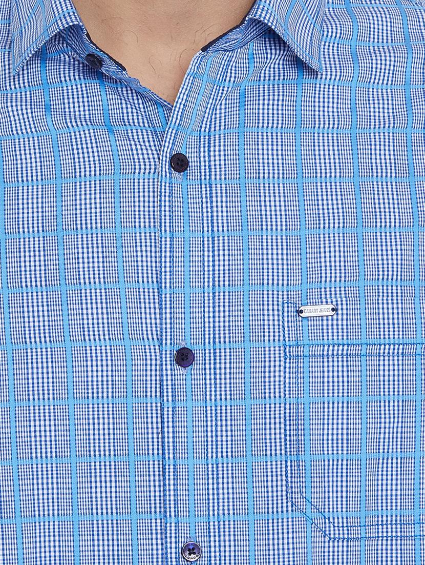 blue cotton casual shirt - 15324737 - Zoom Image - 4