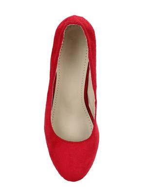 red pu slip on pumps - 15326257 - Standard Image - 4