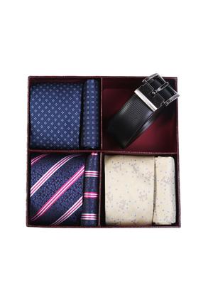multi colored micro fiber tie with pocket square and belt - 15326425 - Standard Image - 7