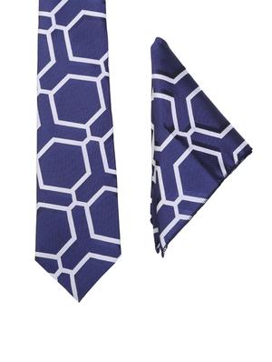 blue tie with belt and pocket square - 15326427 - Standard Image - 4