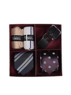 multi colored micro fiber tie with socks and belt - 15326428 - Standard Image - 7