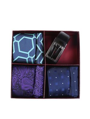 multi colored micro fiber tie with belt and pocketsquare - 15326431 - Standard Image - 7