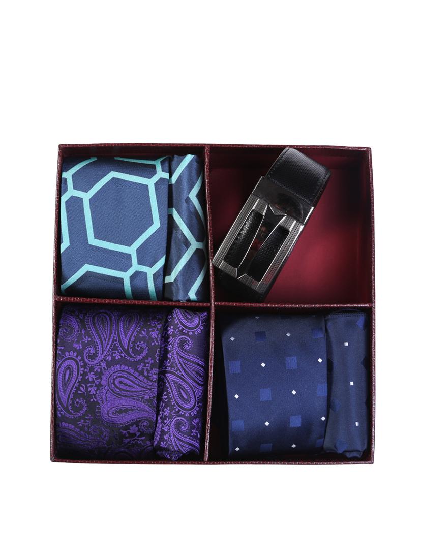 multi colored micro fiber tie with belt and pocketsquare - 15326431 - Zoom Image - 7