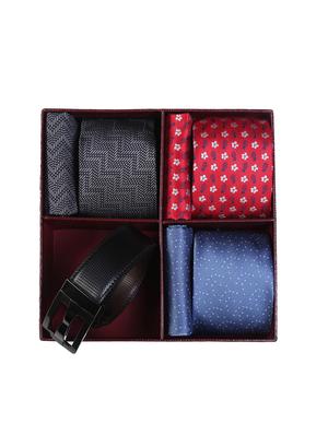 multi colored micro fiber tie with pocket square and belt - 15326433 - Standard Image - 7