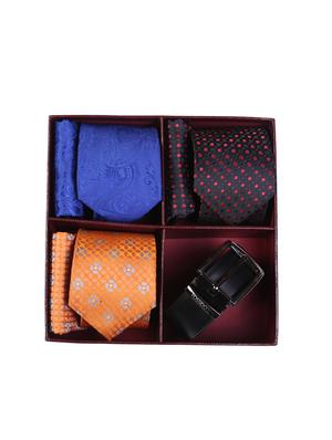 multi colored micro fiber tie with belt and pocket square - 15326440 - Standard Image - 7