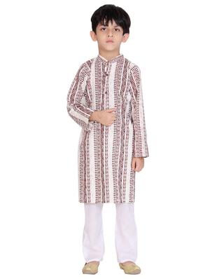 red cotton kurta set - 15328426 - Standard Image - 4
