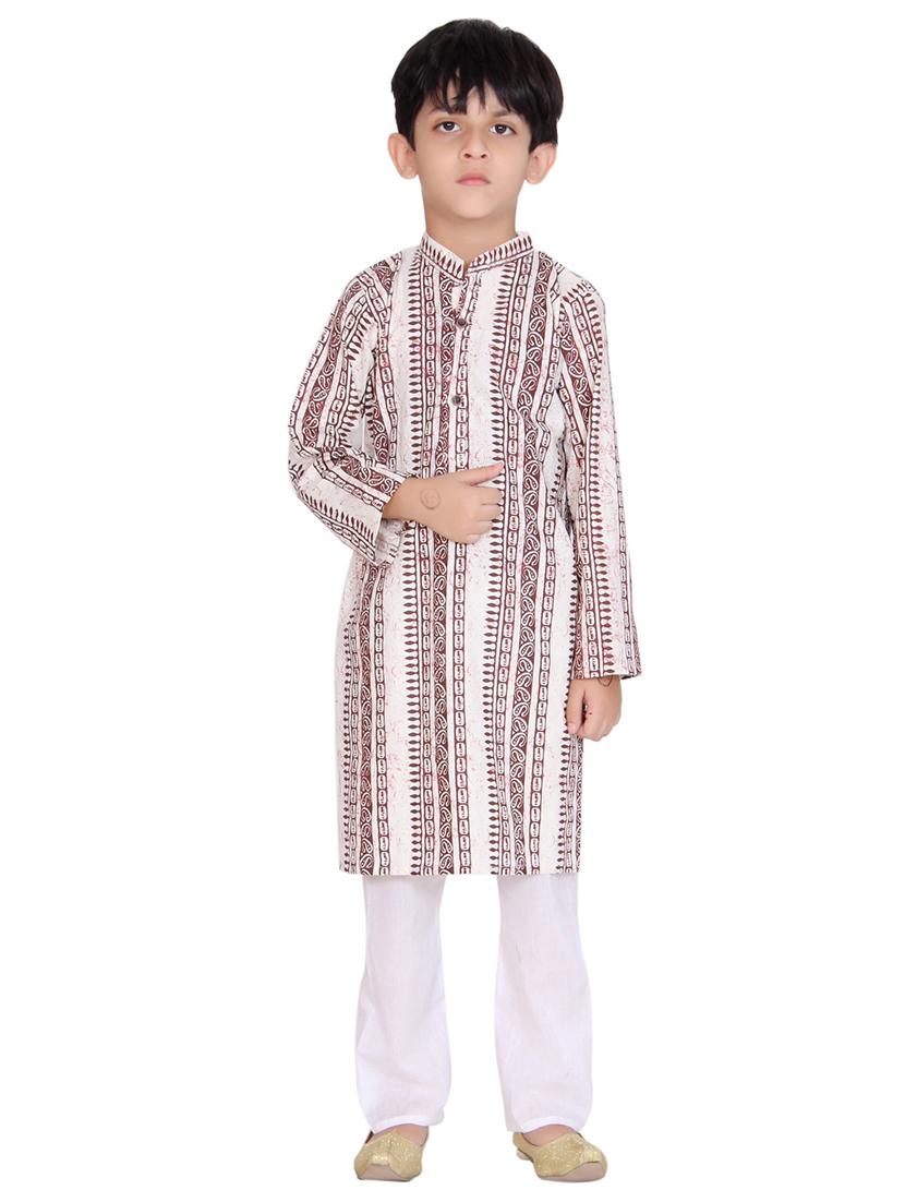 red cotton kurta set - 15328426 - Zoom Image - 4