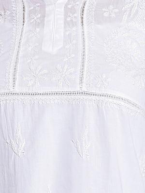 Chikankari straight kurti - 15328831 - Standard Image - 4