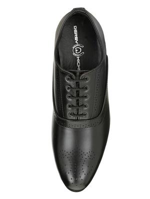 black leatherette lace-up oxford - 15329055 - Standard Image - 4