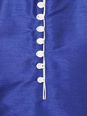 Blue silk blend kurta pyjama set - 15330054 - Standard Image - 4