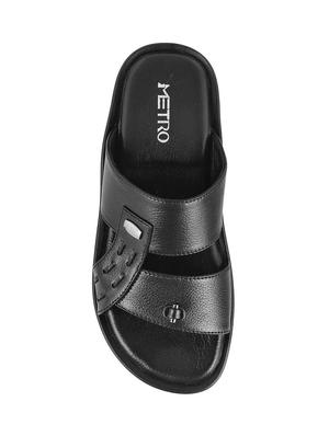 black Leather slip on slipper - 15330619 - Standard Image - 4