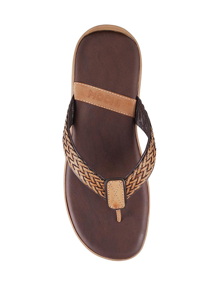 brown Leather toe separator slipper - 15330674 - Zoom Image - 4