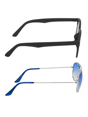 zyaden combo of 2 rectangle and aviator sunglasses- combo 2501 - 15332520 - Standard Image - 4