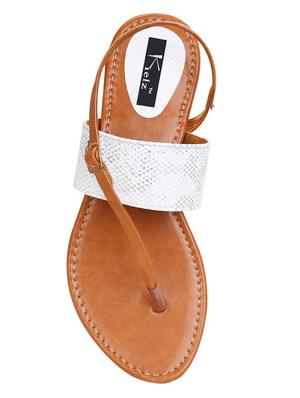 white faux leather back strap sandals - 15333951 - Standard Image - 4