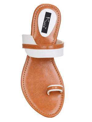 white faux leather one toe sandals - 15333954 - Standard Image - 4