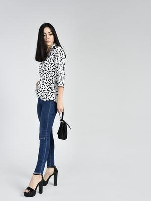 animal print band collar top - 15334820 - Standard Image - 4