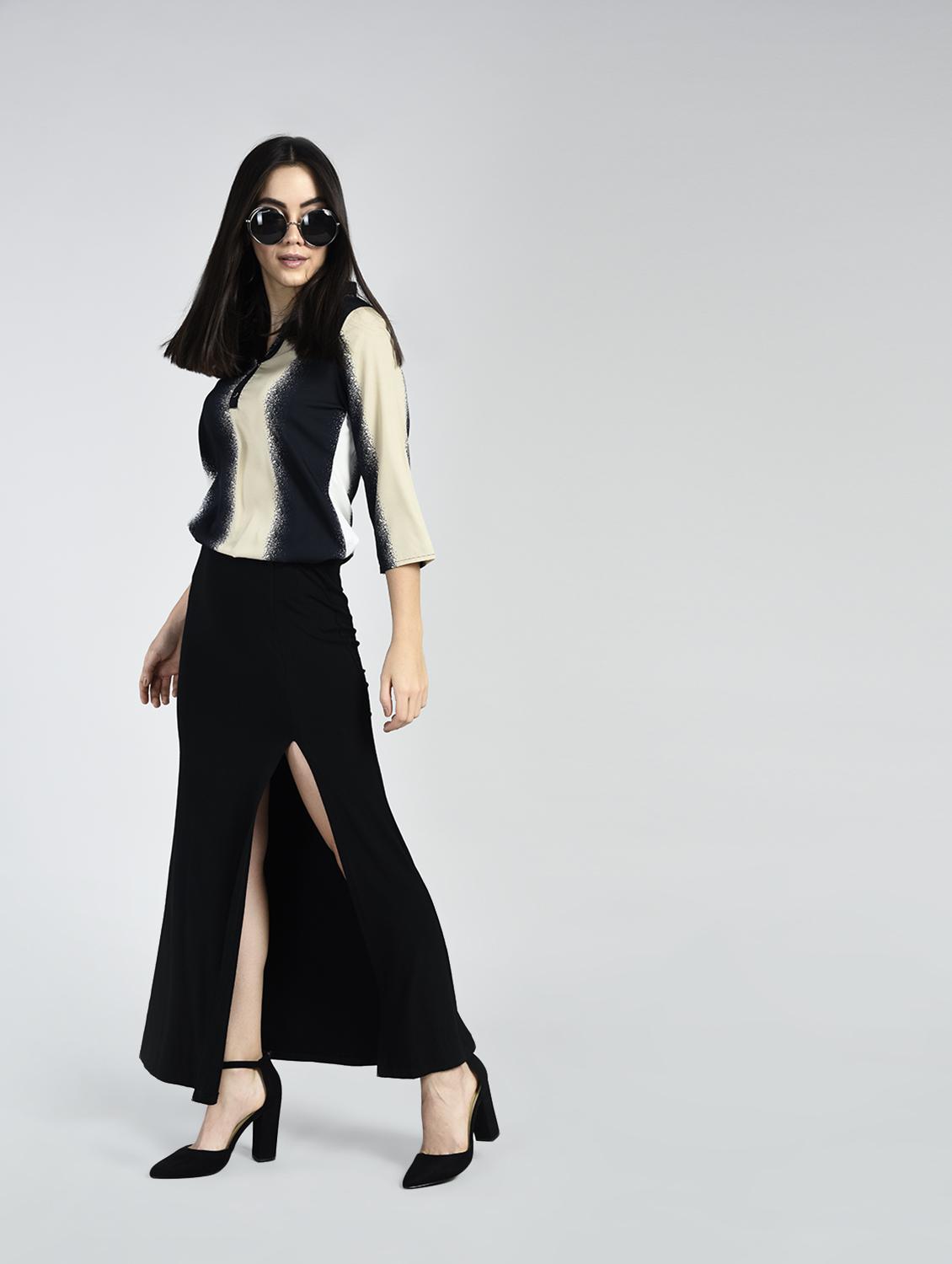 printed band collar top - 15334822 - Zoom Image - 4