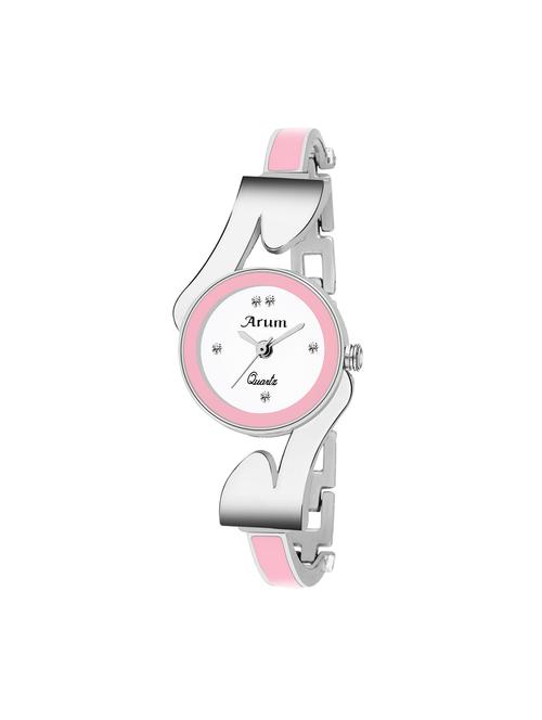 arum white dial round with metal strap wrist watch - 15335303 - Standard Image - 1