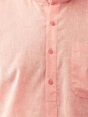pink cotton long kurta - 15336207 - Standard Image - 4