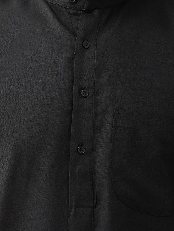 black solid long kurta - 15336209 - Zoom Image - 4