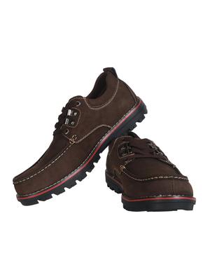 brown leatherette lace up shoes - 15338433 - Standard Image - 4
