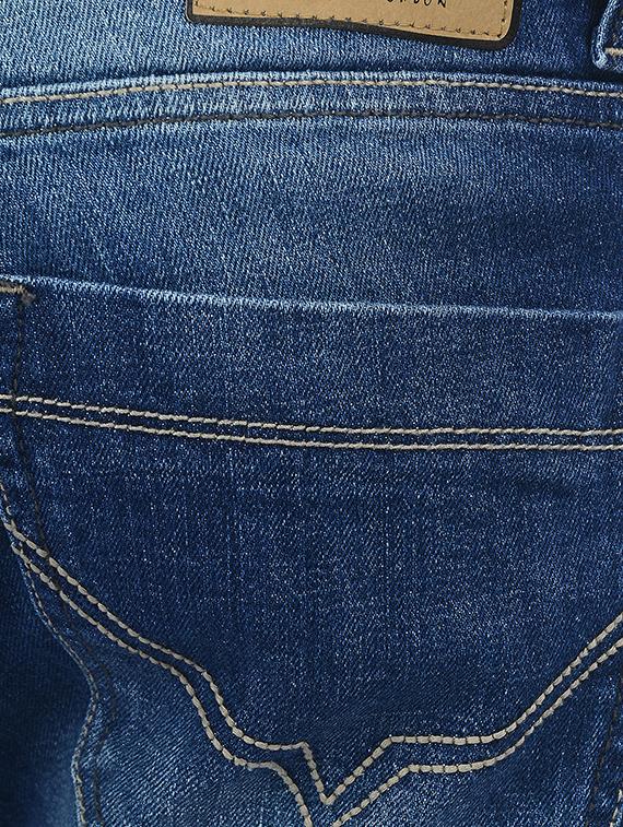 blue cotton blend washed jeans - 15338488 - Zoom Image - 4