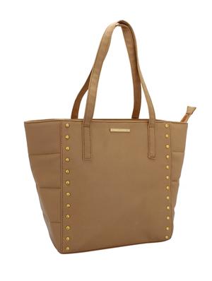 beige leatherette (pu) combo tote - 15338890 - Standard Image - 4