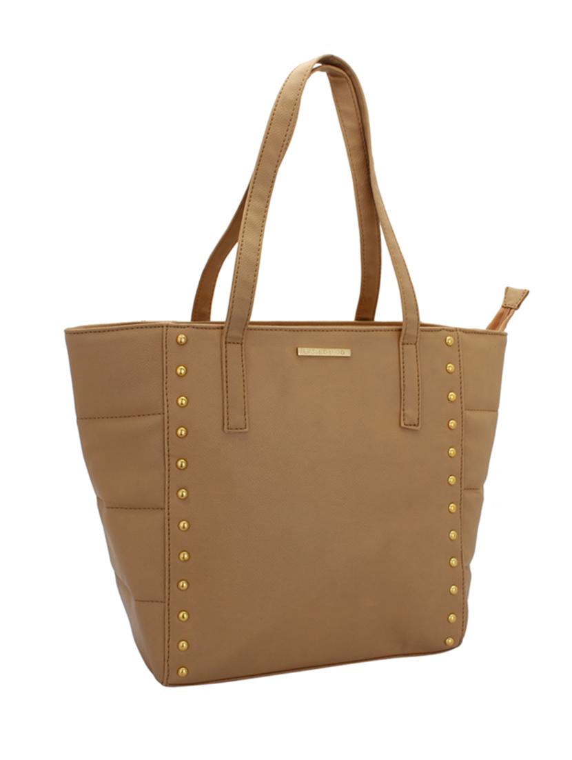 beige leatherette (pu) combo tote - 15338890 - Zoom Image - 4