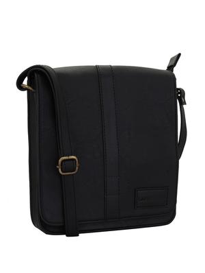 black leatherette (pu) messenger sling bag - 15338892 - Standard Image - 4