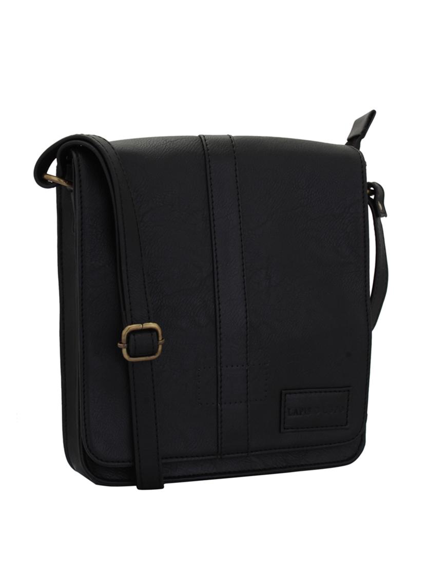 black leatherette (pu) messenger sling bag - 15338892 - Zoom Image - 4