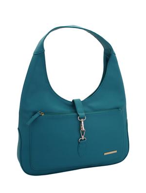 blue leatherette (pu) hobo handbag - 15338921 - Standard Image - 4