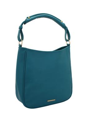 blue leatherette (pu) hobo handbag - 15338923 - Standard Image - 4